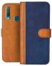 AmericHome Vivo U10, Vivo 1916 Blue, Brown Artificial Leather, Silicon Mobile Back Cover