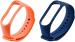 Microcart Silicone Orange, Blue Smart Band Strap For Xiaomi Mi Band 4, Xiaomi Mi Band 3 (Pack Of 2)