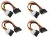 AdzMozi -AdzMozi -15 Pin SATA Male to 4 Pin IDE Molex Female SATA Female Power Cable SATA Power Extension Cord Wire Line for Motherboard HDD - Pack of 4