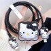 Sunny Fashion Compatible with iPhone Cute Charger Case Cover | Cartoon Character Silicone Charger Case Cover for 18-20W 360 Degree Full Protection Cover (Cat Black)