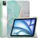 ProElite for iPad Air 11 Inch Case M2 2024, iPad Air 10.9 inch 5th/4th Gen & iPad Pro 11 inch 4th/3rd Gen 2022 case Cover, Transparent Smart Flip Cover with Pencil Holder, Marble Green