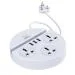 XECH Extension Board with USB 2500W 3 Universal Sockets + 3 USB Ports Spike Guard with 2 m cable (White)