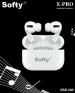 SOFTY TWS X-PRO Wireless in-Ear Earbuds with Mic, Extra Bass 32 Hours Battery & Quick Charge with Silicon Case with Keychain SBE-100 (White)