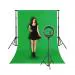 HIFFIN Green Screen Backdrop with Stand, 8ft x 12ft Wide Backdrop with 9ft x 10ft Wide 55 W Ring Light, 9ft Stand Adjustable Background Support System Kit