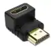 Tech Gear TV-out Cable 90 Degree Right Angle Adapter HDMI Male To Female HDMI L Shape Connector (Black, For TV)