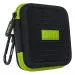 Tizum Shockproof Travel Organizer Case for Earphones, Pen Drives, Memory Card and Data Cable (Black and Green)