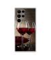 Casotec Wine Glass Design Printed Silicon Soft TPU Back Case Cover for Samsung Galaxy S22 Ultra 5G