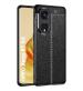 Golden Sand Cover Leather Texture Series Shockproof Armor TPU Back Cover Case for Oppo Reno 8T 5G Mobile Phone, Black