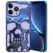 Avzax Apple Iphone 12 Pro Polycarbonate Blue Skeleton Design Back Case Cover