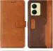 SUPER ME Vivo Y16 Brown Leather Dual Protection Flip Cover