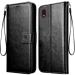 Juberous Vintage Leather Finish Flip Cover for Samsung Galaxy M01 Core | Inside Pockets & Inbuilt Stand | Wallet Style Back Case | Magnet Closure (Black)