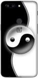 aadia One Plus 5t Matte Vinyl Ying Yang Printed Mobile Skin Sticker with Scratch Resistant Lamination