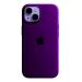 Ziome Fashion Silicone Soft Buttons,Flexible Edge,Semi Hard Shell OG Silk Smooth Feel Skin TPU Cover (Velvet Lining Protection Back Panel) Solid Liquid Silicone Case for iPhone 13 (Purple)