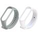 Estrenar Mi Band 3 Strap - Mi Band 4 Strap Original Soft Silicone Adjustable Replacement Wristband Straps, Belt, Bands for Xiaomi M3 & M4 Fitness Band (White, Grey - Pack of-2)