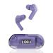 SFZ Transparent TWS Earbud, Bluetooth Earbuds with Display, Transparent Design, 30 Hrs Playtime with Fast Charging, Bluetooth 5.3 + ENC, 13mm HD BASS Drivers, IPX7 Sweat-Proof, Built-in Mic - Purple