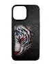 TREEMODA NIMMY Tiger 3D Embroidery Leather Back Case Cover for iPhone 13.