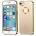 Trifty iPhone 8 New CD Chrome Back Cover with Ring Logo Cut Pattern Electroplating Logo View Cover Compatible with Apple iPhone 8 (Gold)