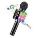 MOUSIKI WS-858 L Portable Handheld Led Lights Wireless Karaoke Microphone USB Recreation Mike for Kids Singing Mic (Black 858 L)