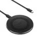 Spigen Essential Wireless Charger for iPhone 15/14/13/12/11/X.8 Series, Samsung Galaxy S23/S22/S21/S20 OnePlus 9/9 Pro with USB-C to C Type Cable [Version 2] - Black