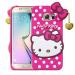 Indiacase Samsung Galaxy S6 Edge Pink Rubber Shock Proof, Dual Protection, Silicone, 3D Catoon Kitty, Shock-Absorbent, Wireless Charging Compatible Cases & Covers