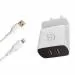 Ditto Hub 3.1 A LIGHTNING Multiport Mobile Charger with Detachable Cable (White Lightning (I-phone) Charger with Inbuilt Mobile Stand, Cable Included)