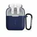 Badshah Earphone Case Cover Compatible with Boat Airdopes 141, Soft Silicone Skin Case Cover Shock-Absorbing Protective Case with Keychain [Front LED Visible]- Blue EARPHONE/BLUETOOTH/AIRPODS- *NOT INCLUDED* ONLY CASE COVER IS AVAILABLE IN BOX