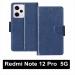 Juberous Faux Leather Case Flip Cover for Redmi Note 12 Pro 5G,Mi Note 12 Pro with Foldable Stand & Cards Slots - Blue