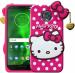 Aviaaz Moto G6 play Soft Rubberized TPU Girls Kitty Pink Silicon, Rubber Back Cover