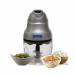 OQUA Electric Vegetable Chopper & Mini Food Processor, Double Blade & Whisker Disc, 250 W, Grey