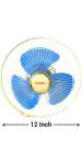 Santosh Cabin Fan 12 Inch 300 mm Ultra High Speed 3 Blade Wall Fan (White Blue, Pack of 1)