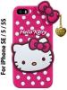 Lejaao Apple iPhone 5S Hello Kitty Soft Pink Silicone Mobile Back Cover