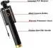 BOPUD Selfie Stick Best for All Mobile Phones Selfie Stick with Wired Selfie Stick with Attached aux Cable.