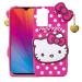 Coverage Rubber Kitty with Cat eye Latkan Case Back Cove for Realme RMX3571 /Narzo 50 5G - Dark Pink