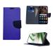 Fastship OnePlus One Flip Cover | Canvas Cloth Durable long life Pockets & Stand Wallet Stylish Mercury Magnetic Closure Book Cover Flip Case for OnePlus One - Purple:Blue