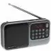 Amkette Pocket Mate FM Radio with Bluetooth Speaker - Type C Charging, Antenna, Multiple Playback,12 Hrs Playtime, and Number Pad (Headphone Jack, SD Card, USB Input) (Grey)