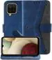 Autofocus Faux Leather Back Case Flip Cover for Samsung Galaxy A12, Samsung A12 with ID Card Slot | Foldable Stand | 2 Card Slot | 1 Cash Slot | Magnetic Closure - Executive Blue, 23572