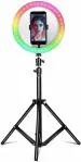 Webilla Selfie Ring Light With Tripod Stand and Phone Holder 3 Modes 10 Brightness Level 120 Led Bulb Dimmable Selfie Ring Light 26 Rgb Color Mode