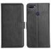 Orosky Oppo A12 Flip Cover Case | Hand Stitched | Shockpooof | Wallet Style Leather Flip Back Cover for Oppo A12 (Black)