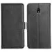 Genron Samsung J7 Pro Flip Cover Case | Hand Stitched | Shockpooof | Wallet Style Leather Flip Back Cover for Samsung Galaxy J7 Pro (Black)