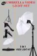 VTS Photo Video Umbrella Stand Set-up with Video Light Sungun+ Halogen Tube/Metal I-Bracket/Stand with Carry Bag Case 5in1 Combo Kit…
