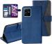 Autofocus Faux Leather Back Case Flip Cover for Vivo Y22 with ID Card Slot | Foldable Stand | 2 Card Slot | 1 Cash Slot | Magnetic Closure - Executive Blue, 23402