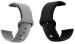 Black Lovies Black, Grey Silicone Smart Watch Strap For Fire Bolt Talk Bsw004 (Pack Of 2)