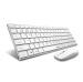 Rapoo 9300M White Anodized Aluminium Body Bluetooth Wireless Keyboard and Mouse Set 2.4GhzCompatiable with Windows, PC (34.3 x 11.4 x 1.9 cm)