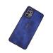 Rakulo Deer Pattern Cloth Texture Leather Finish Soft Fabric Case Hybrid Protective Case for Samsung Galaxy A52 (Blue)