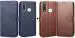 CASECRAFT Oppo A8, PDBM00 Brown And Blue Artificial Leather, Rubber And Silicon Grip Case Mobile Back Cover (Pack of 2)