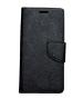Fastship Imported Canvas Cloth Smooth Flip Cover for OPPO A37f / oppo A37FW| Inside TPU & Inbuilt Stand | Wallet Style Back Cover Case | Stylish Mercury Magnetic Closure - Black