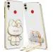 SYOTT 3D Bunny with Folding Stand Back Cover Case Compatible for Mi Redmi Note 7, Mi Redmi Note 7S, Mi Redmi Note 7 Pro Slim electroplated case Stand case Soft TPU Bunny Theme Camera Protection | White