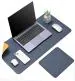 Aropana- Combo Pack - PU Vegan Leather Desk Pad With Mouse Pad, Desk Blotter, Laptop Protector Desk Pad, Waterproof Desk Writing Pad Edge-Stitched 2022 Upgraded Version(Navy Blue /Yellow 1*Big 27.6 x 13.8 inches, + 1*Small 9.8 x 8.3 inches)