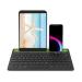 TECPHILE Rechargeable Black Wireless Multidevice Keyboard - 31 x 17 x 2.5 cm