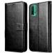 Zybux Redmi Mi9 Power Black Artificial Leather Mobile Flip Cover